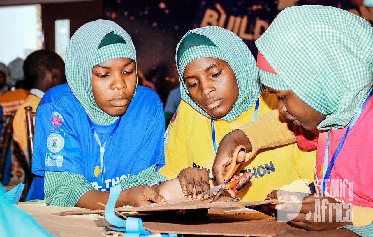 Students building projects at Build-a-thon